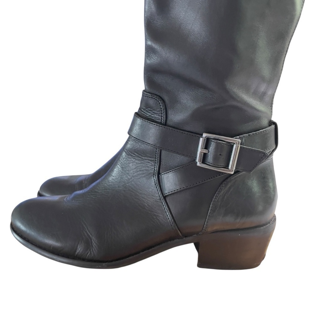 Arturo Chiang Boots Sz 8 M Riding Beatrix Knee High Black Leather Shoes Moto - Picture 5 of 13